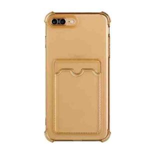 TPU Dropproof Protective Back Case with Card Slot For iPhone 8 Plus / 7 Plus(Gold)