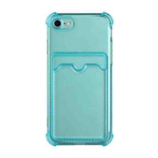 For iPhone SE 2022 / SE 2020 / 8 / 7 TPU Dropproof Protective Back Case with Card Slot(Baby Blue)