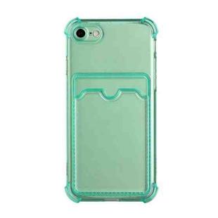 For iPhone SE 2022 / SE 2020 / 8 / 7 TPU Dropproof Protective Back Case with Card Slot(Green)