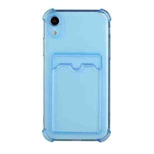 For iPhone XR TPU Dropproof Protective Back Case with Card Slot(Blue)