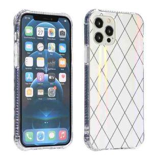 For iPhone 12 mini Laser Aurora Rhombic Grid TPU Protective Case (Pearl White)