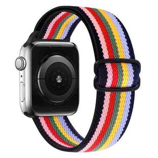 8-shaped Buckle Nylon Watch Band For Apple Watch Series 8&7 41mm / SE 2&6&SE&5&4 40mm / 3&2&1 38mm(Rainbow)