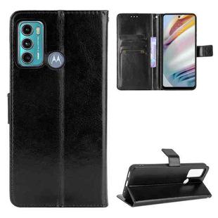 For Motorola Moto G40 Fusion / Moto G60 Crazy Horse Texture Horizontal Flip Leather Case with Holder & Card Slots & Lanyard(Black)