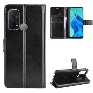 For OPPO Reno5 A Crazy Horse Texture Horizontal Flip Leather Case with Holder & Card Slots & Lanyard(Black)