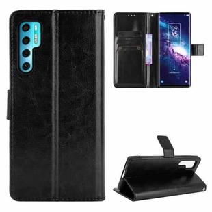 For TCL 20 Pro 5G Crazy Horse Texture Horizontal Flip Leather Case with Holder & Card Slots & Lanyard(Black)