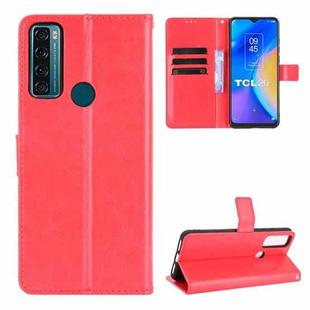 For TCL 20 SE Crazy Horse Texture Horizontal Flip Leather Case with Holder & Card Slots & Lanyard(Red)