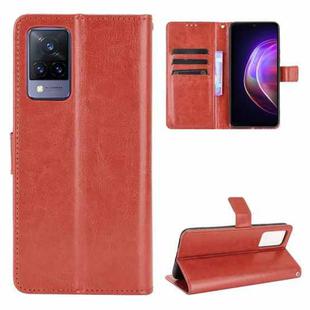 For vivo V21 4G / 5G Crazy Horse Texture Horizontal Flip Leather Case with Holder & Card Slots & Lanyard(Brown)