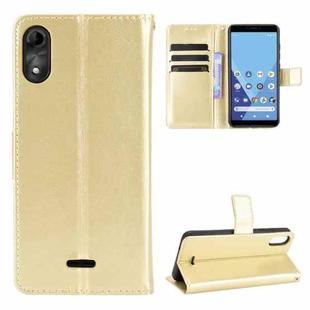 For Wiko Y51 / Sunny 5 Lite Crazy Horse Texture Horizontal Flip Leather Case with Holder & Card Slots & Lanyard(Gold)
