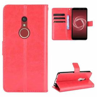 For Fujitsu Arrows Be4 Plus / F-41B Crazy Horse Texture Horizontal Flip Leather Case with Holder & Card Slots & Lanyard(Red)