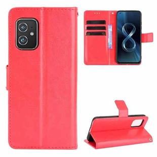 For Asus Zenfone 8 ZS590KS Crazy Horse Texture Horizontal Flip Leather Case with Holder & Card Slots & Lanyard(Red)