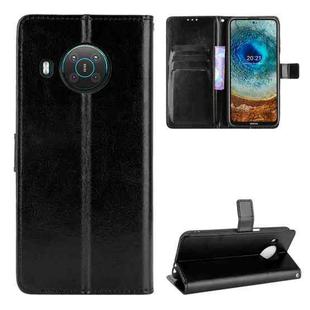 For Nokia X10 / X20 Crazy Horse Texture Horizontal Flip Leather Case with Holder & Card Slots & Lanyard(Black)