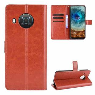 For Nokia X10 / X20 Crazy Horse Texture Horizontal Flip Leather Case with Holder & Card Slots & Lanyard(Brown)