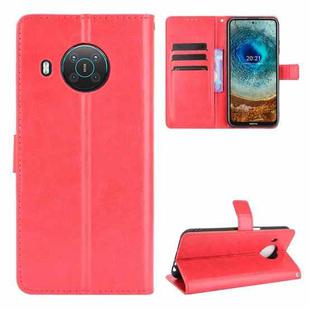 For Nokia X10 / X20 Crazy Horse Texture Horizontal Flip Leather Case with Holder & Card Slots & Lanyard(Red)