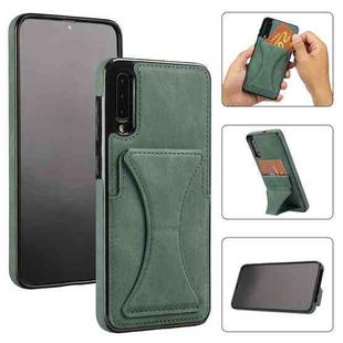 For Samsung Galaxy A50s Ultra-thin Shockproof Protective Case with Holder & Metal Magnetic Function(Green)