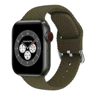 Braided Silicone Watch Band with Buckle For Apple Watch Ultra 49mm&Watch Ultra 2 49mm / Series 9&8&7 45mm / SE 3&SE 2&6&SE&5&4 44mm / 3&2&1 42mm(Dark Olive Green)