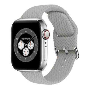 Braided Silicone Watch Band with Buckle For Apple Watch Ultra 49mm / Series 8&7 45mm / SE 2&6&SE&5&4 44mm / 3&2&1 42mm(Gray)