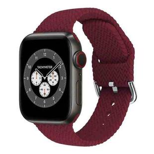 Braided Silicone Watch Band with Buckle For Apple Watch Ultra 49mm / Series 8&7 45mm / SE 2&6&SE&5&4 44mm / 3&2&1 42mm(Plum Color)