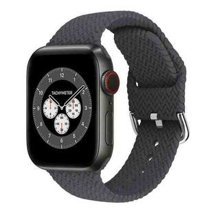 Braided Silicone Watch Band with Buckle For Apple Watch Ultra 49mm / Series 8&7 45mm / SE 2&6&SE&5&4 44mm / 3&2&1 42mm(Charcoal)