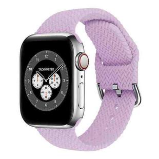 Braided Silicone Watch Band with Buckle For Apple Watch Series 8&7 41mm / SE 2&6&SE&5&4 40mm / 3&2&1 38mm(Light Purple)