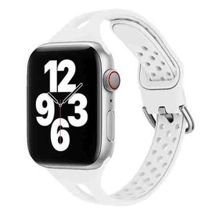 Silicone Watch Band For Apple Watch Series 8&7 41mm / SE 2&6&SE&5&4 40mm / 3&2&1 38mm(White)