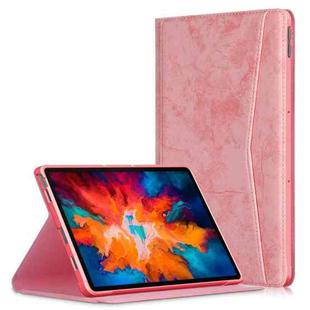 For Lenovo Tab P11 Pro TB-J716F / J706F Marble Cloth Texture TPU Horizontal Flip Leather Case with Holder & Sleep / Wake-up Function(Pink)