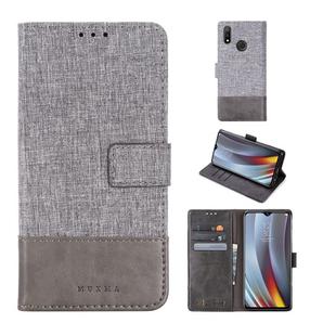 For OPPO Realme 3 Pro MUXMA MX102 Horizontal Flip Canvas Leather Case with Stand & Card Slot & Wallet Function(Grey)