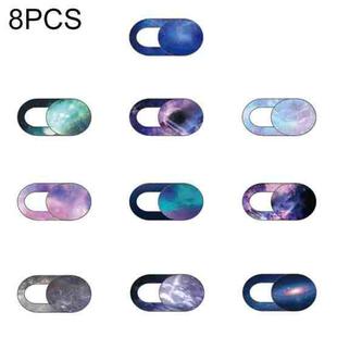 8 PCS Universal Oval Shape Design WebCam Cover Camera Cover for Desktop, Laptop, Tablet, Phones, Color Random(Starry Sky)