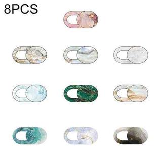 8 PCS Universal Oval Shape Design WebCam Cover Camera Cover for Desktop, Laptop, Tablet, Phones, Color Random(Marble Style)