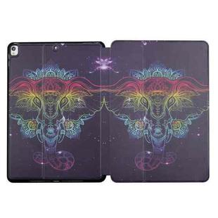 Dual-folding Coloured Drawing Voltage Horizontal Flip PU Leather Case with Holder & Sleep / Wake-up Function For iPad Air 3 / 10.5 2019 / iPad 10.2 2021 / 2020 / 2019(Watercolor Elephant)