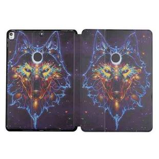 Dual-folding Coloured Drawing Voltage Horizontal Flip PU Leather Case with Holder & Sleep / Wake-up Function For iPad Air 3 / 10.5 2019 / iPad 10.2 2021 / 2020 / 2019(Watercolor Wolf)