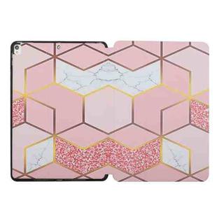 Dual-folding Coloured Drawing Voltage Horizontal Flip PU Leather Case with Holder & Sleep / Wake-up Function For iPad Air / Air 2 / Pro 9.7 2016 / 9.7 2017 / 2018(Pink Gilt Marble)