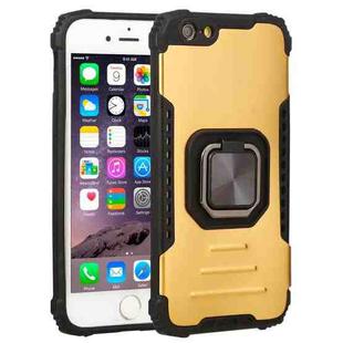 Fierce Warrior Series Armor All-inclusive Shockproof Aluminum Alloy + TPU Protective Case with Ring Holder For iPhone 6 / 6s(Gold)