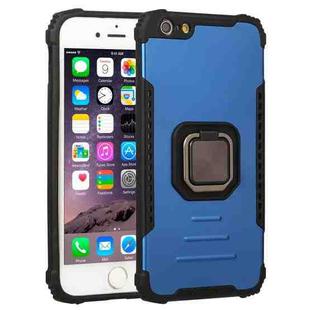 Fierce Warrior Series Armor All-inclusive Shockproof Aluminum Alloy + TPU Protective Case with Ring Holder For iPhone 6 Plus / 6s Plus(Blue)