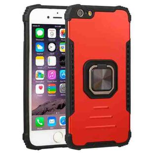 Fierce Warrior Series Armor All-inclusive Shockproof Aluminum Alloy + TPU Protective Case with Ring Holder For iPhone 6 Plus / 6s Plus(Red)