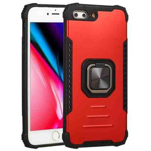 Fierce Warrior Series Armor All-inclusive Shockproof Aluminum Alloy + TPU Protective Case with Ring Holder For iPhone 7 Plus / 8 Plus(Red)
