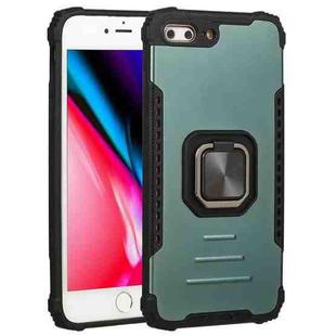 Fierce Warrior Series Armor All-inclusive Shockproof Aluminum Alloy + TPU Protective Case with Ring Holder For iPhone 7 Plus / 8 Plus(Green)