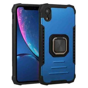 Fierce Warrior Series Armor All-inclusive Shockproof Aluminum Alloy + TPU Protective Case with Ring Holder For iPhone XR(Blue)