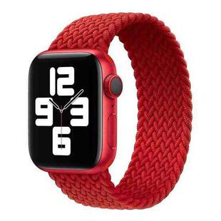 Metal Head Braided Nylon Solid Color Watch Band For Apple Watch Series 8&7 41mm / SE 2&6&SE&5&4 40mm / 3&2&1 38mm, Size:XS 128mm(Red)