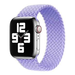 Metal Head Braided Nylon Solid Color Watch Band For Apple Watch Series 8&7 41mm / SE 2&6&SE&5&4 40mm / 3&2&1 38mm, Size:XS 128mm(Light Purple)