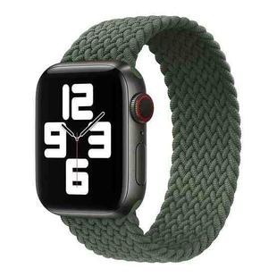 Metal Head Braided Nylon Solid Color Watch Band For Apple Watch Ultra 49mm / Series 8&7 45mm / SE 2&6&SE&5&4 44mm / 3&2&1 42mm, Size:XS 135mm(Dark Olive Green)