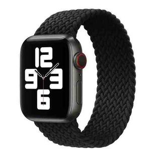 Metal Head Braided Nylon Solid Color Watch Band For Apple Watch Ultra 49mm / Series 8&7 45mm / SE 2&6&SE&5&4 44mm / 3&2&1 42mm, Size:S 145mm(Black)