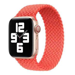 Metal Head Braided Nylon Solid Color Watch Band For Apple Watch Ultra 49mm / Series 8&7 45mm / SE 2&6&SE&5&4 44mm / 3&2&1 42mm, Size:S 145mm(Bright Orange)