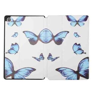 For Samsung Galaxy Tab A 8.0 2019 Dual-folding Coloured Drawing Voltage Horizontal Flip PU Leather Case with Holder(Butterfly)