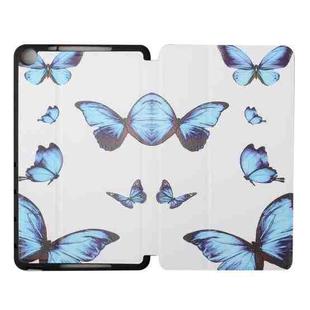 For Huawei MediaPad M5 Lite 8.0 Dual-folding Coloured Drawing Voltage Horizontal Flip PU Leather Case with Holder(Butterfly)