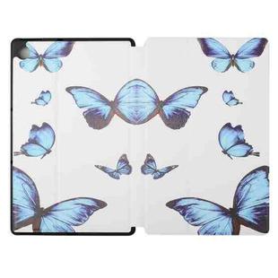 For Lenovo Tab M10 X606 Dual-folding Coloured Drawing Voltage Horizontal Flip PU Leather Case with Holder(Butterfly)