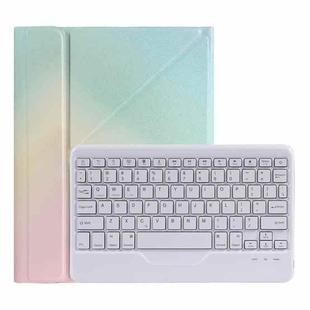 B07 Splittable Bluetooth Keyboard Leather Tablet Case with Triangle Holder & Pen Slot For iPad 9.7 2018 & 2017 / Pro 9.7 / Air 2(Gradient Rainbow)