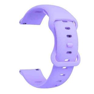 20mm For Samsung Galaxy Watch Active 3 41mm Butterfly Buckle Silicone Watch Band(Purple)