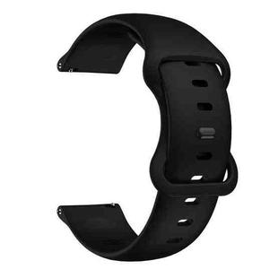 20mm For Samsung Galaxy Watch Active 3 41mm Butterfly Buckle Silicone Watch Band(Black)