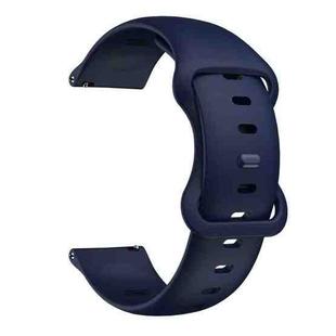 22mm For Samsung Galaxy Watch Active 3 45mm Butterfly Buckle Silicone Watch Band(Midnight Blue)