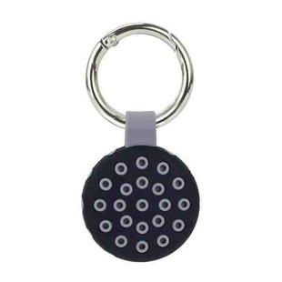 Dot Anti-scratch Shockproof Silicone Protective Cover Case with Keychain Hook Loop For AirTag(Grey+Black)